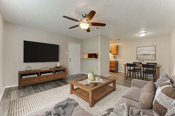 Open concept living room and dining area